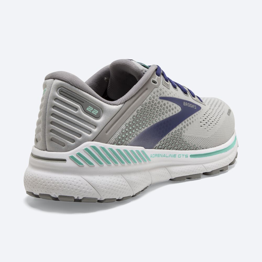 Brooks Adrenaline GTS 22 Löparskor Dam Grå/Blå/Gröna | LSX-863419