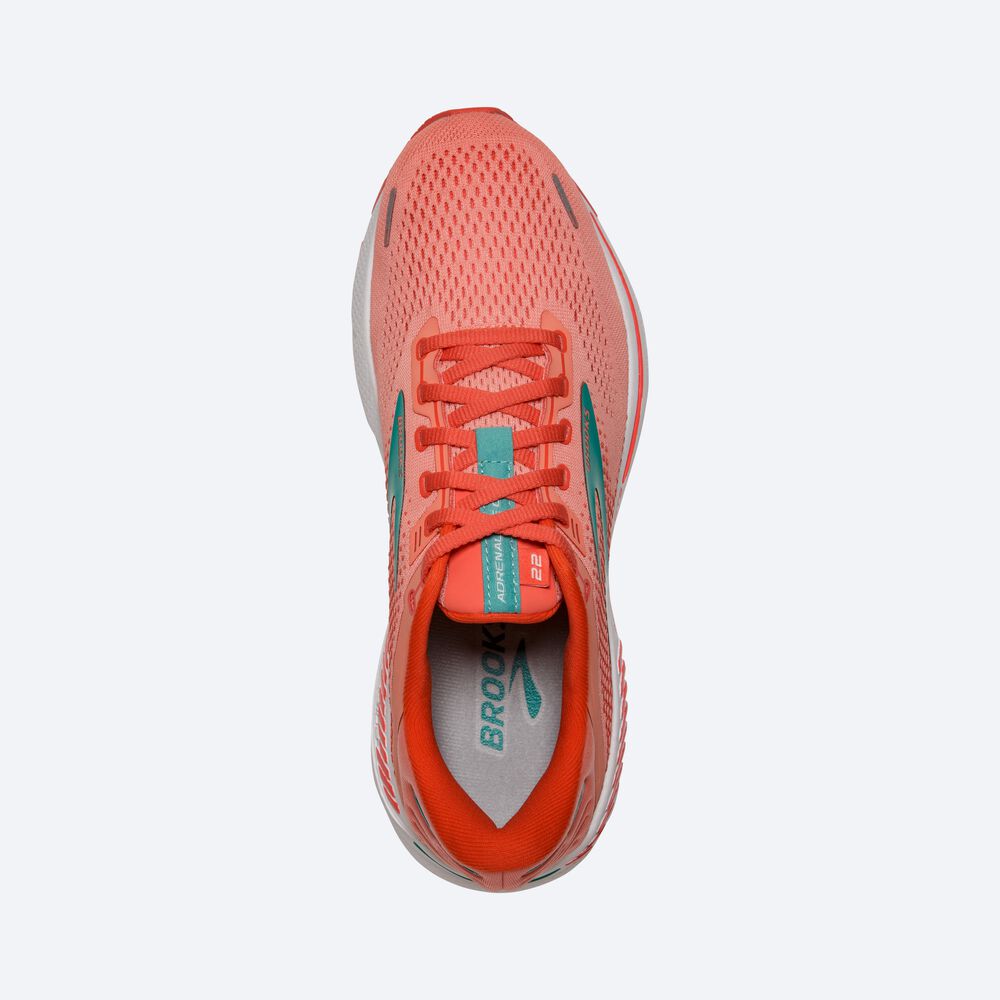 Brooks Adrenaline GTS 22 Löparskor Dam Korall/Vita | ETD-487135