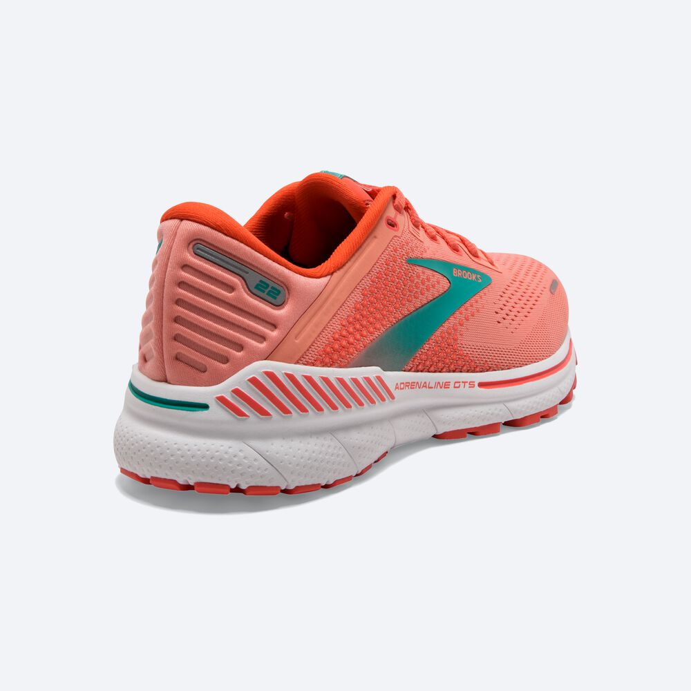 Brooks Adrenaline GTS 22 Löparskor Dam Korall/Vita | ETD-487135