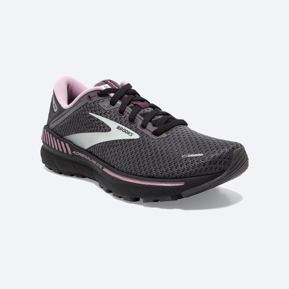 Brooks Adrenaline GTS 22 Löparskor Dam Svarta/LjusGröna | DEH-287614