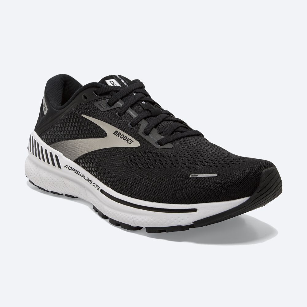 Brooks Adrenaline GTS 22 Löparskor Dam Svarta/Silver/MörkGrå | NES-796285