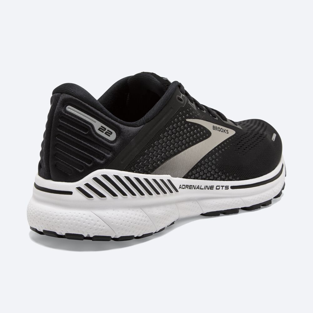 Brooks Adrenaline GTS 22 Löparskor Dam Svarta/Silver/MörkGrå | NES-796285