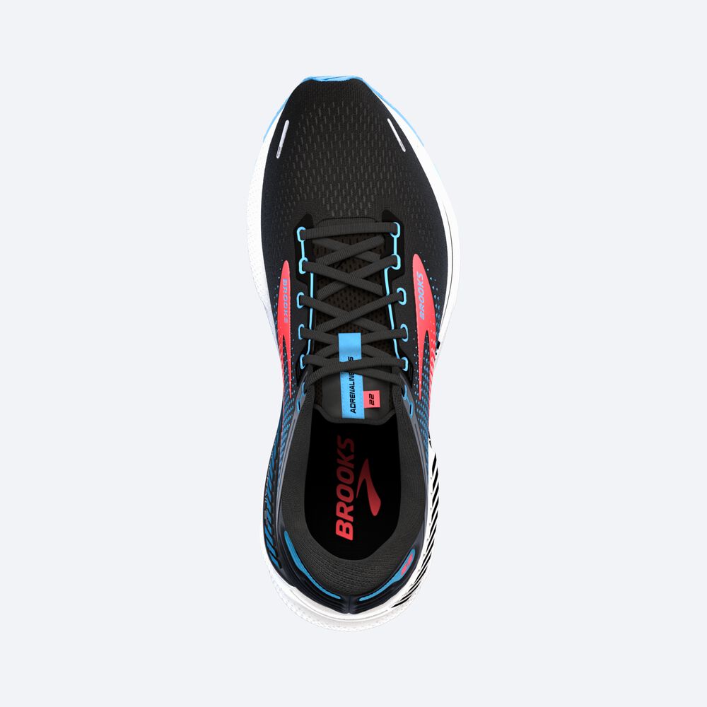 Brooks Adrenaline GTS 22 Löparskor Dam Svarta/Blå/Korall | PQK-716490