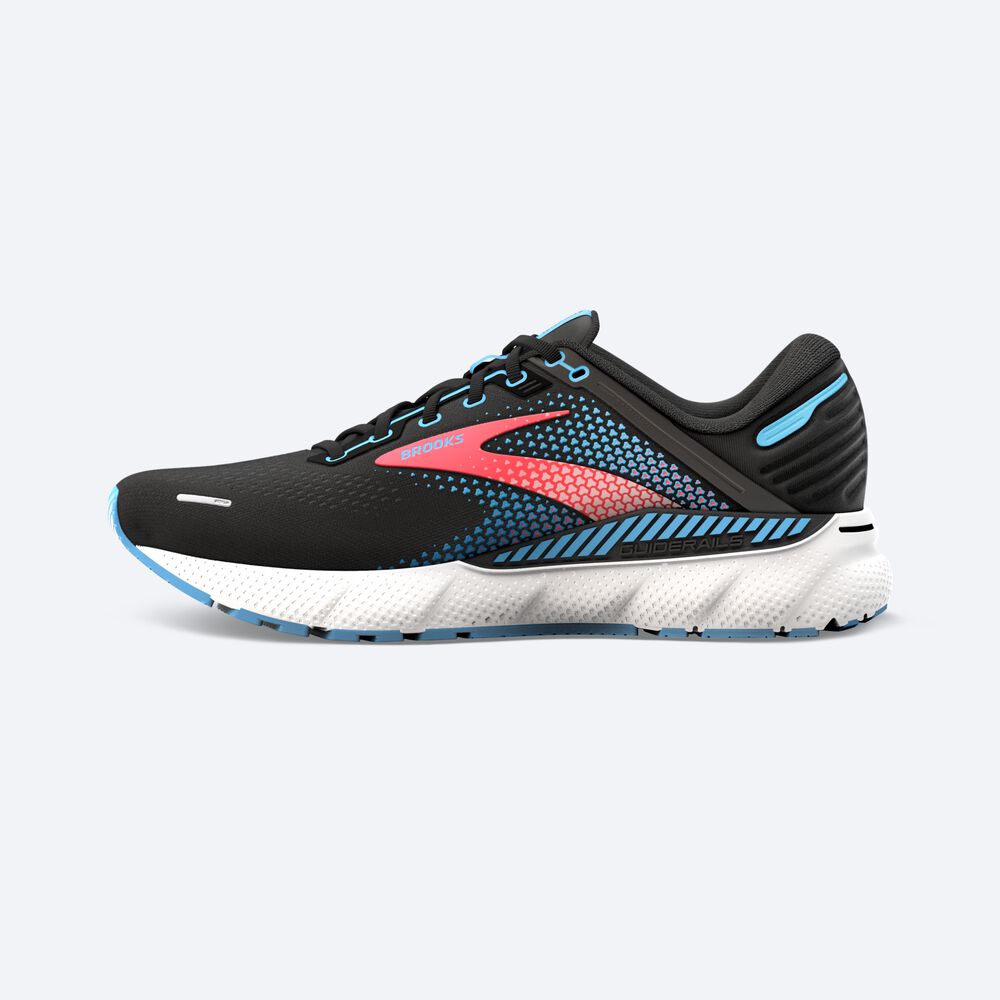 Brooks Adrenaline GTS 22 Löparskor Dam Svarta/Blå/Korall | PQK-716490