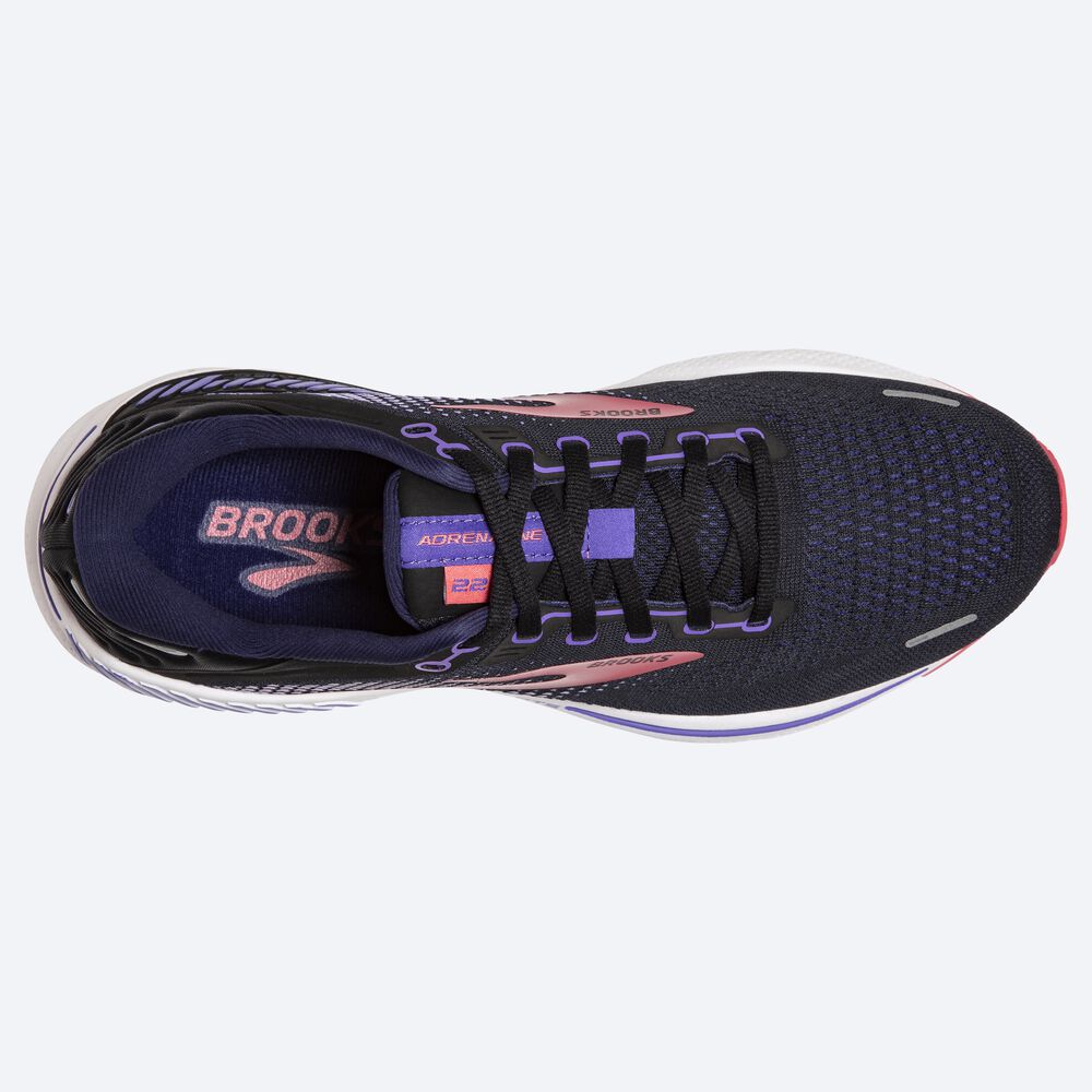 Brooks Adrenaline GTS 22 Löparskor Dam Svarta/Lila/Korall | RXO-706182