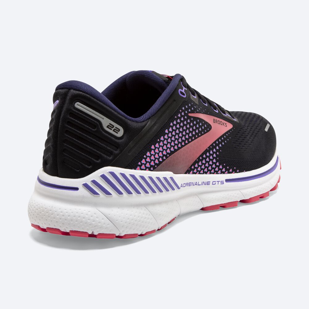 Brooks Adrenaline GTS 22 Löparskor Dam Svarta/Lila/Korall | RXO-706182