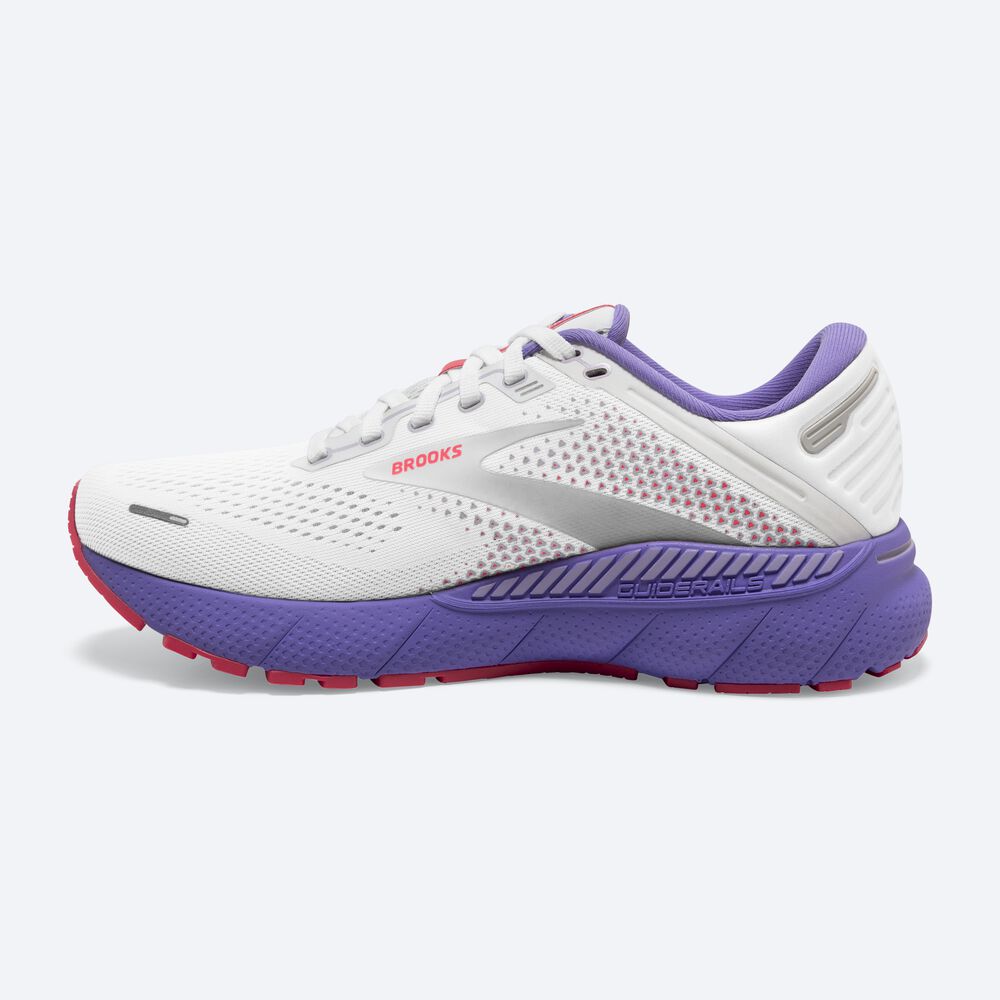 Brooks Adrenaline GTS 22 Löparskor Dam Vita/Korall/Lila | AGQ-318075