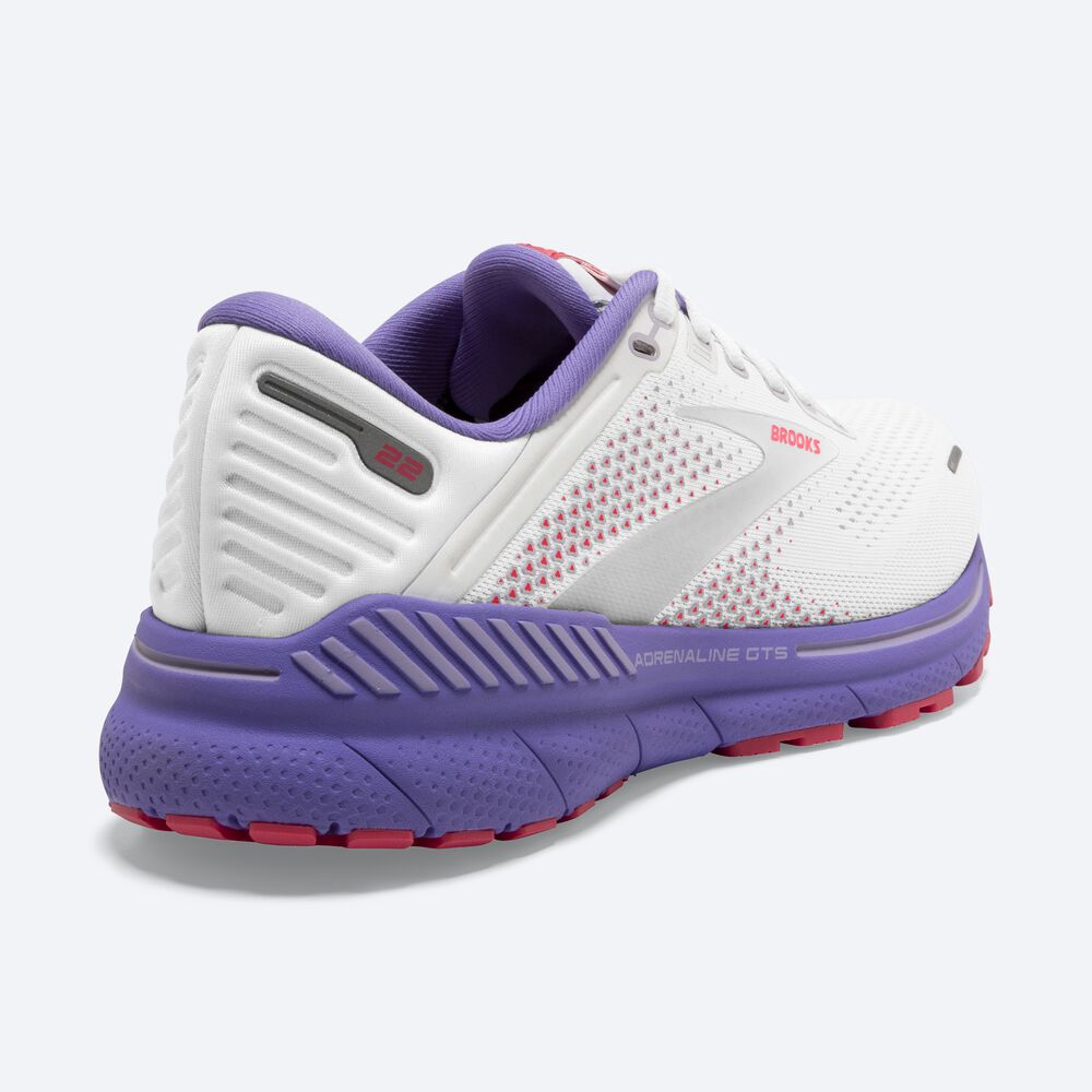 Brooks Adrenaline GTS 22 Löparskor Dam Vita/Korall/Lila | AGQ-318075