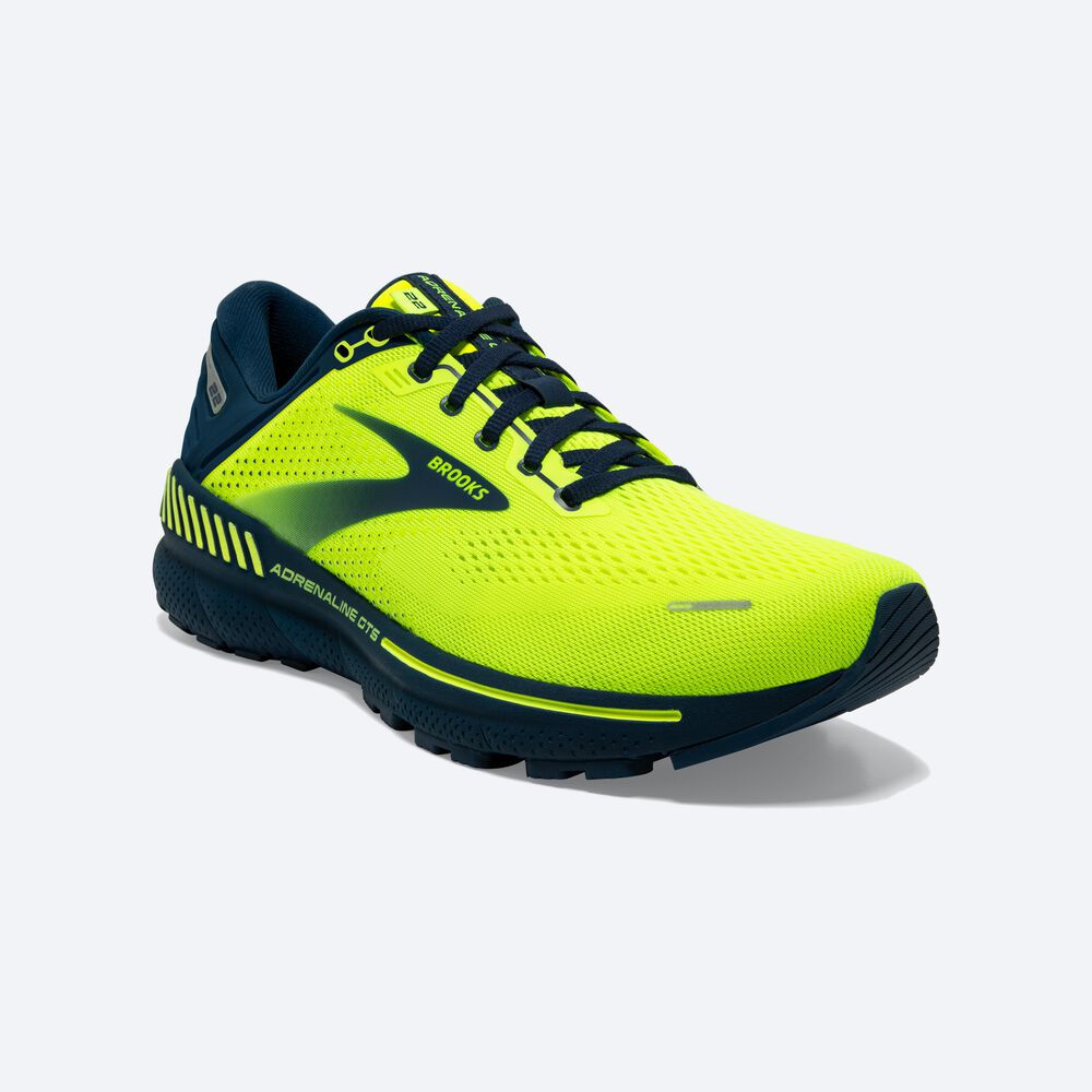 Brooks Adrenaline GTS 22 Löparskor Herr Gula/Marinblå | AHR-639728