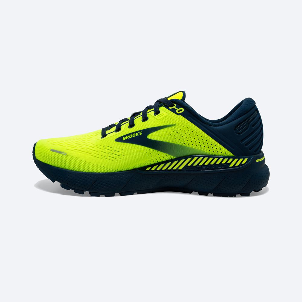 Brooks Adrenaline GTS 22 Löparskor Herr Gula/Marinblå | AHR-639728