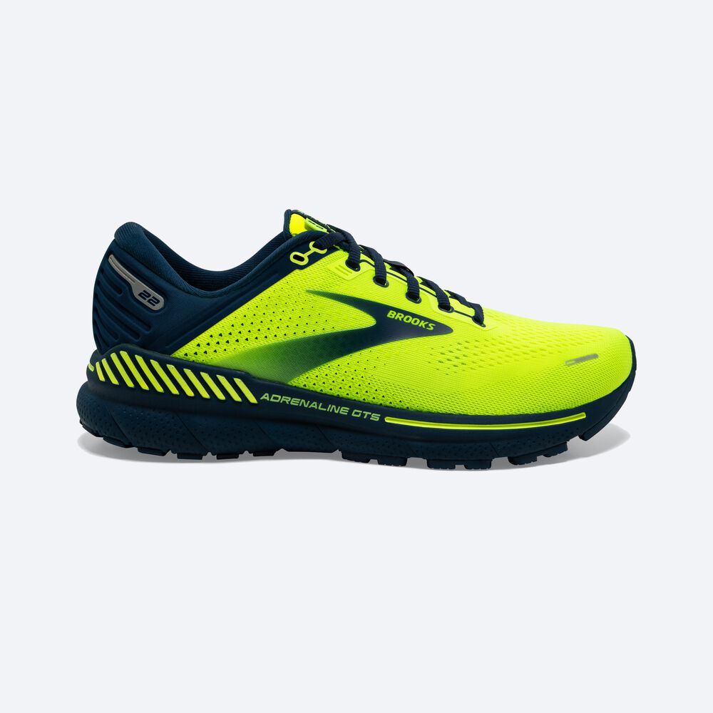 Brooks Adrenaline GTS 22 Löparskor Herr Gula/Marinblå | AHR-639728