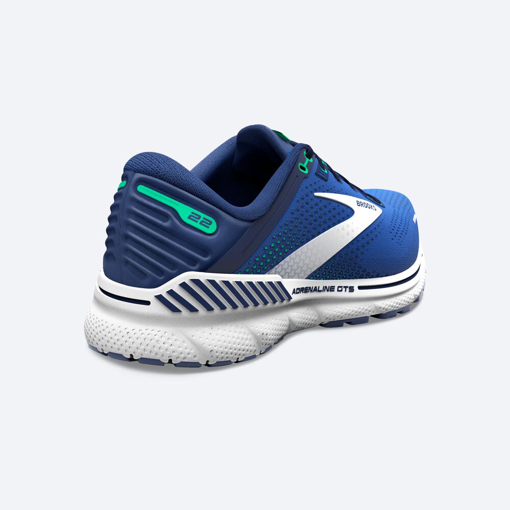 Brooks Adrenaline GTS 22 Löparskor Herr Blå/Gröna | CVE-598620