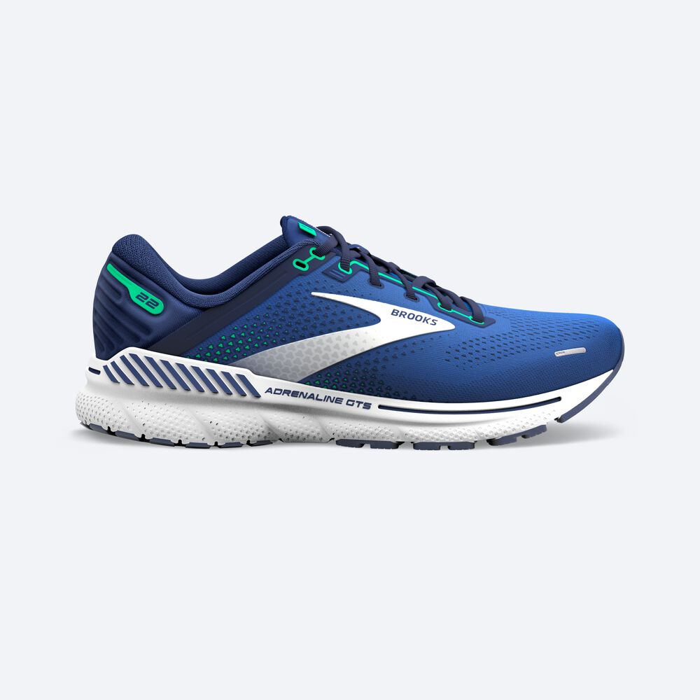 Brooks Adrenaline GTS 22 Löparskor Herr Blå/Gröna | CVE-598620