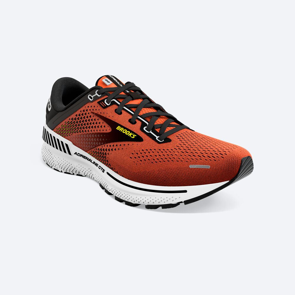 Brooks Adrenaline GTS 22 Löparskor Herr Orange/Svarta/Vita | GAD-157042