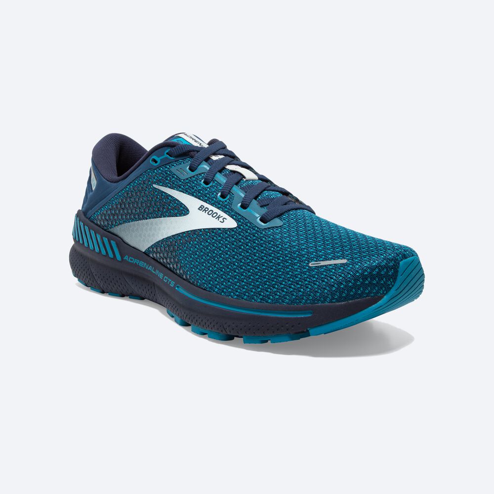 Brooks Adrenaline GTS 22 Löparskor Herr Bruna/Turkos/Grå | HXN-732451