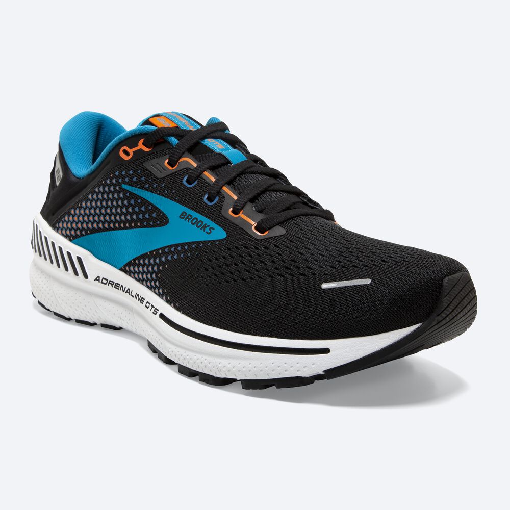 Brooks Adrenaline GTS 22 Löparskor Herr Svarta/Blå/Orange | JXQ-074951