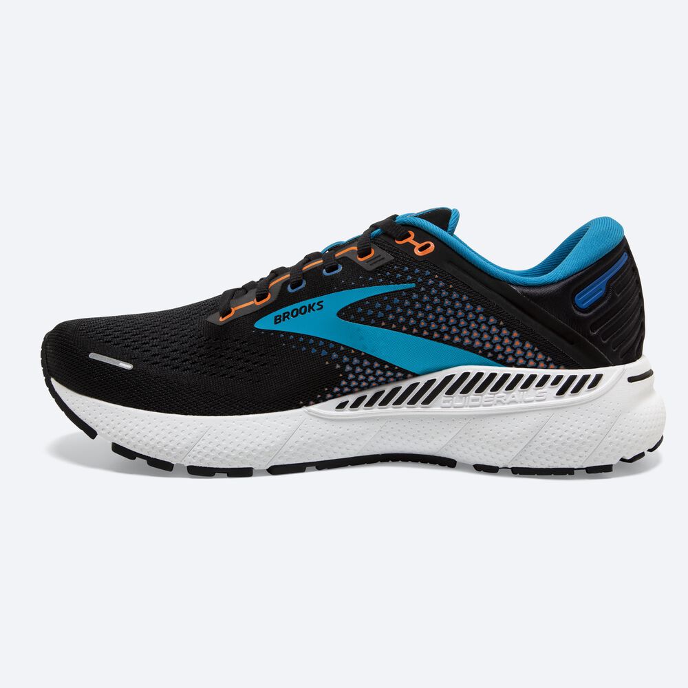 Brooks Adrenaline GTS 22 Löparskor Herr Svarta/Blå/Orange | JXQ-074951