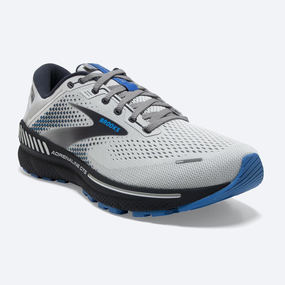 Brooks Adrenaline GTS 22 Löparskor Herr Grå/Blå | KBJ-634857