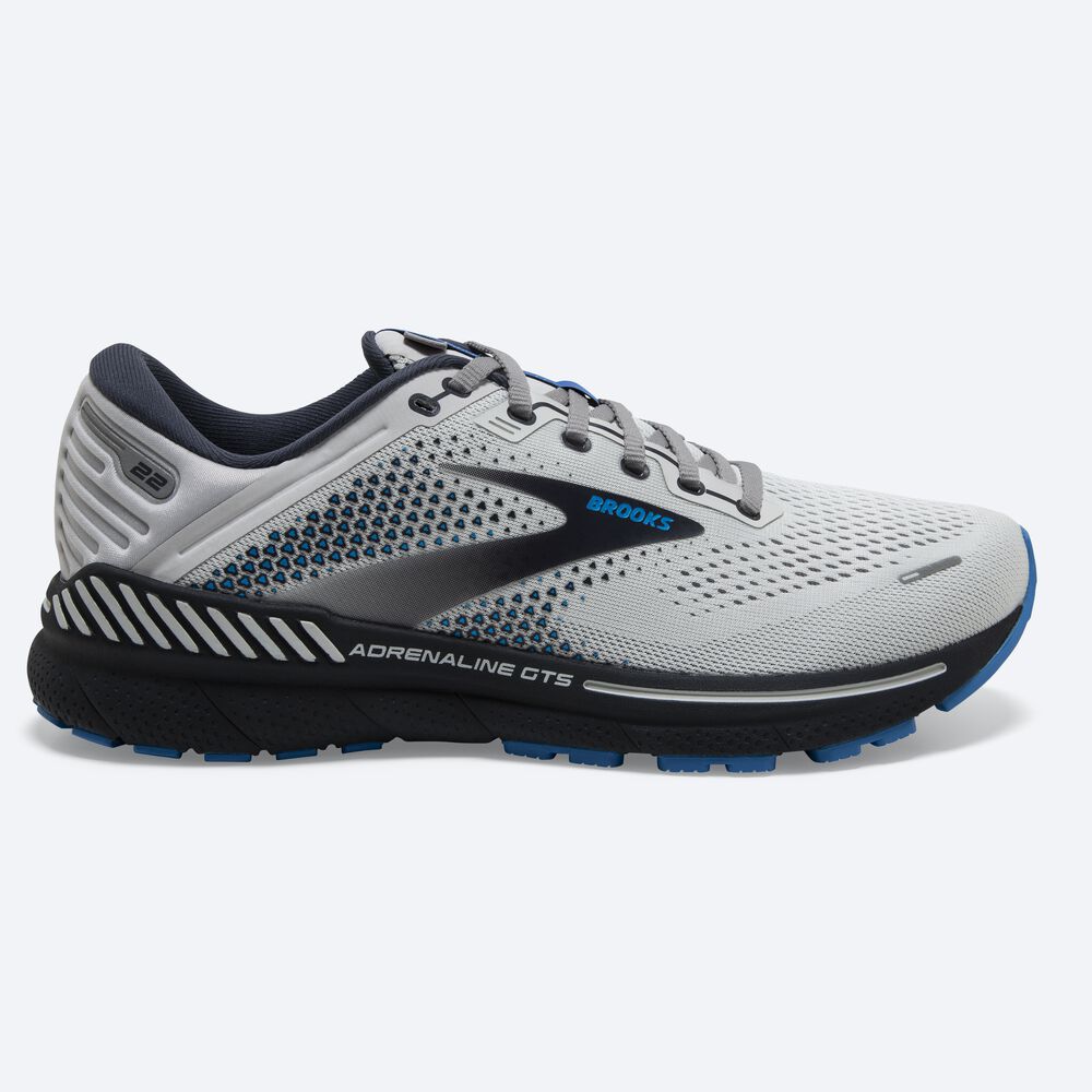 Brooks Adrenaline GTS 22 Löparskor Herr Grå/Blå | KBJ-634857