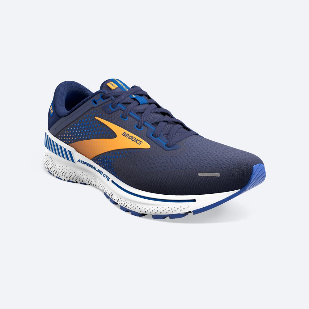 Brooks Adrenaline GTS 22 Löparskor Herr Marinblå/Orange/Vita | ZYQ-956380