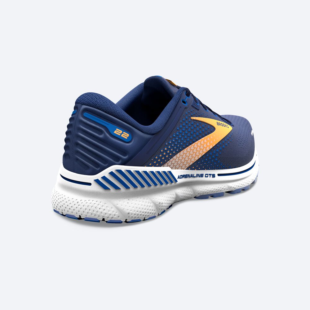 Brooks Adrenaline GTS 22 Löparskor Herr Marinblå/Orange/Vita | ZYQ-956380