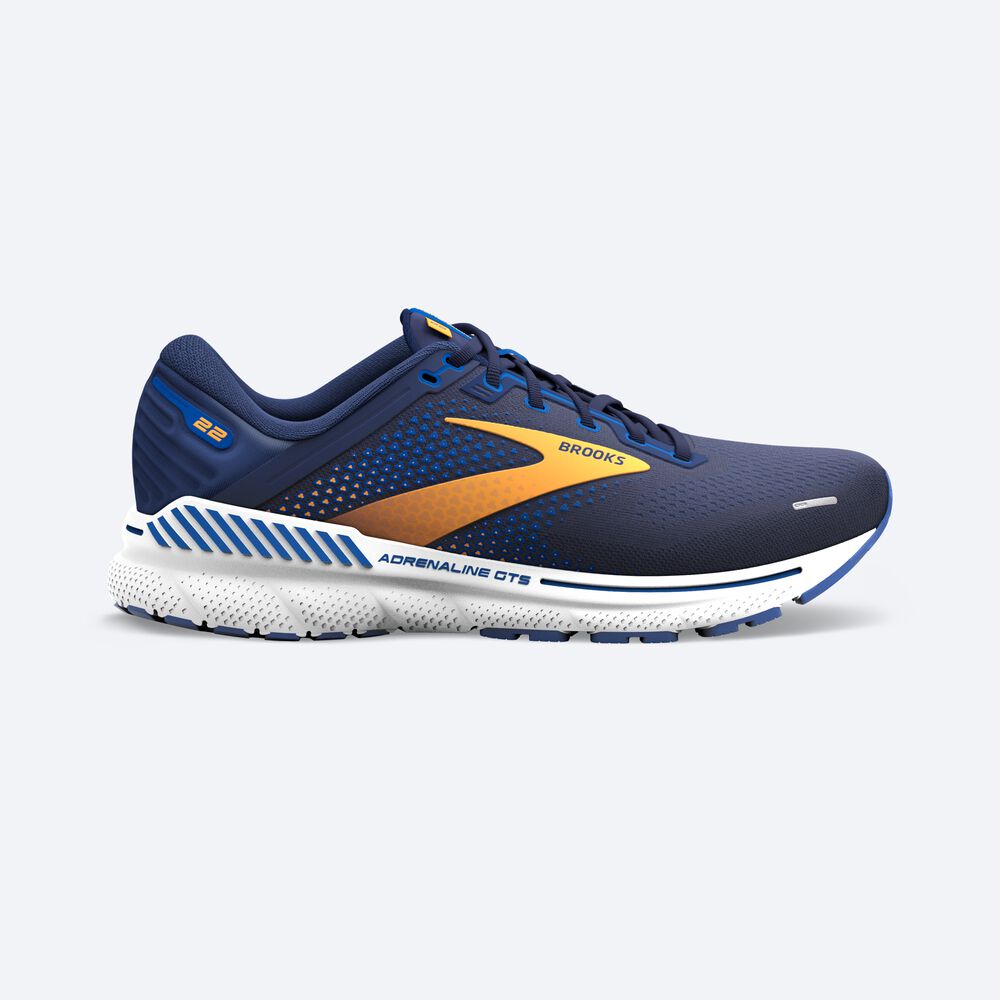 Brooks Adrenaline GTS 22 Löparskor Herr Marinblå/Orange/Vita | ZYQ-956380