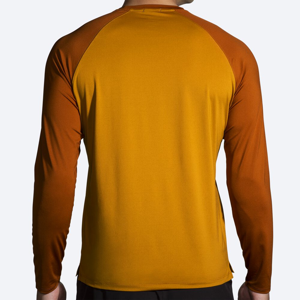 Brooks Atmosphere Long Sleeve 2.0 T-shirt Herr Gula/Bruna | HIB-819357