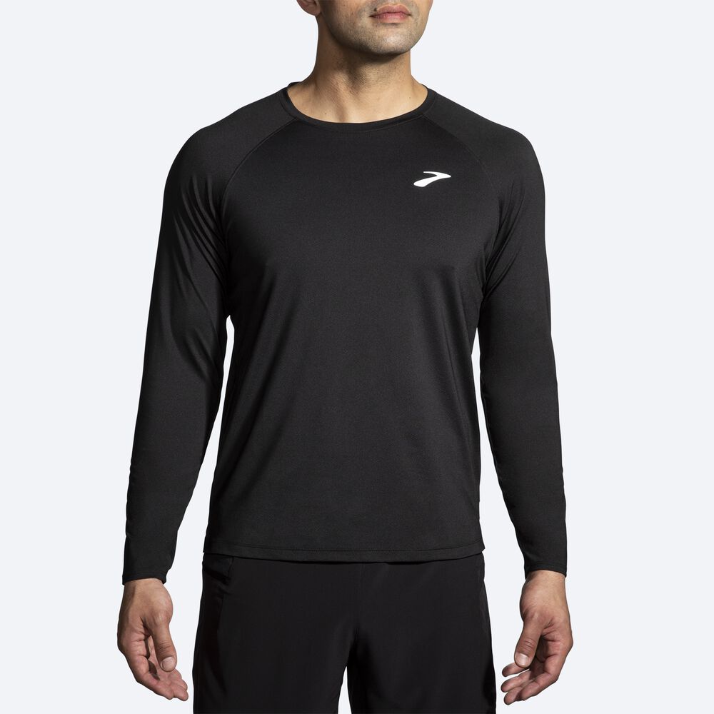 Brooks Atmosphere Long Sleeve 2.0 T-shirt Herr Svarta | UIZ-715460