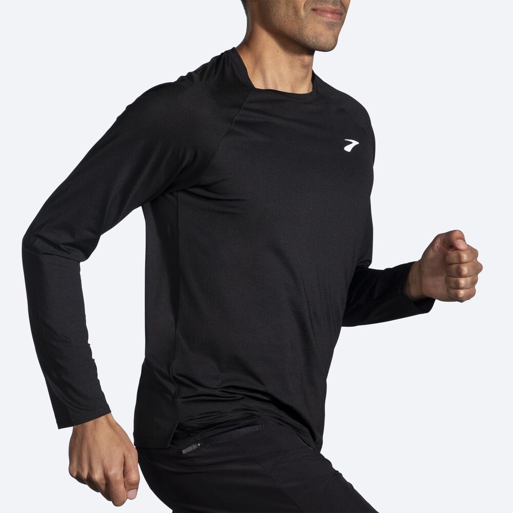 Brooks Atmosphere Long Sleeve 2.0 T-shirt Herr Svarta | UIZ-715460