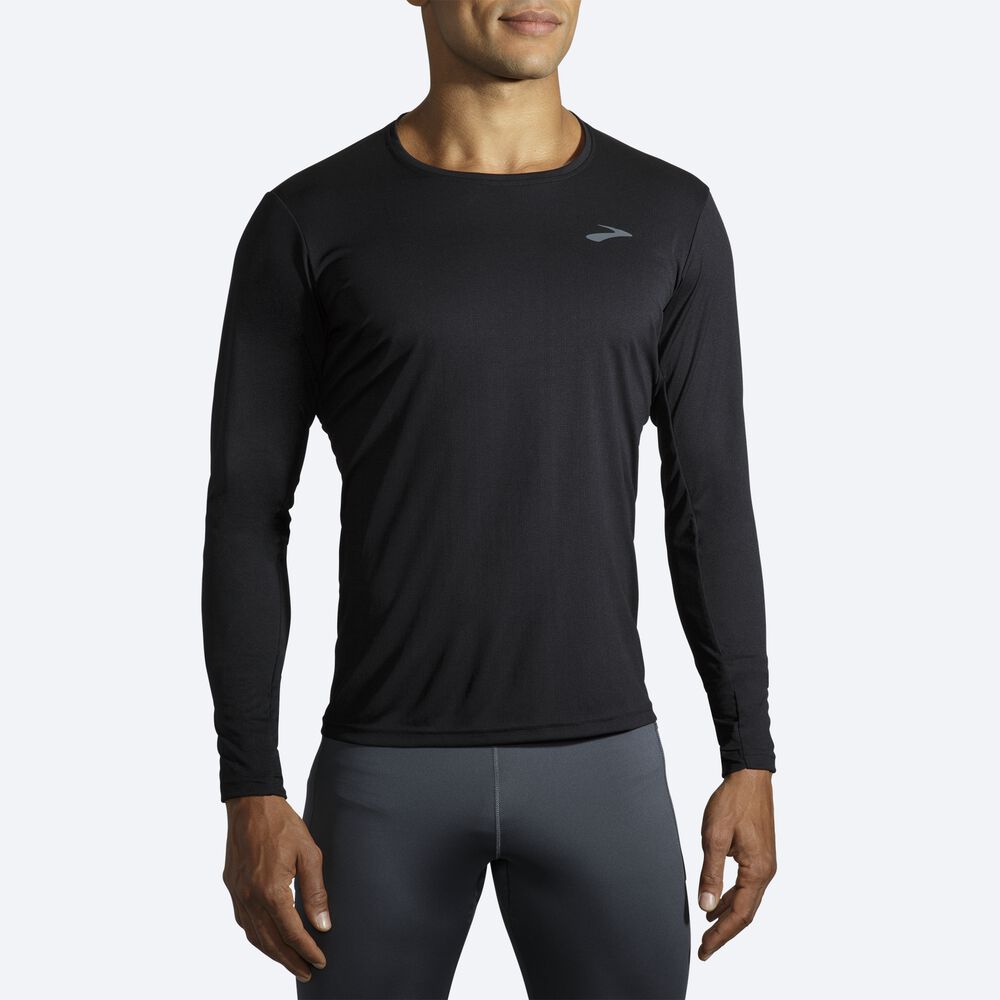 Brooks Atmosphere Long Sleeve T-shirt Herr Svarta | HQN-753140