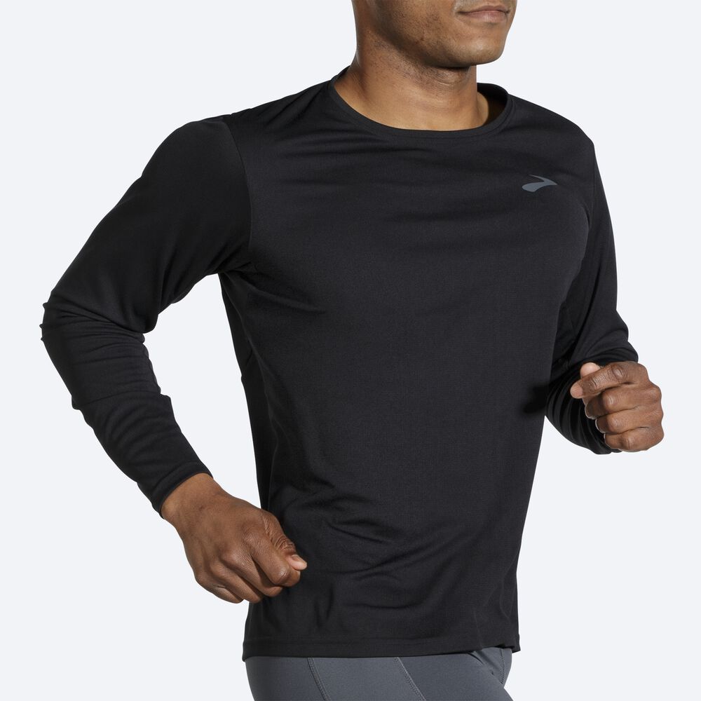 Brooks Atmosphere Long Sleeve T-shirt Herr Svarta | HQN-753140