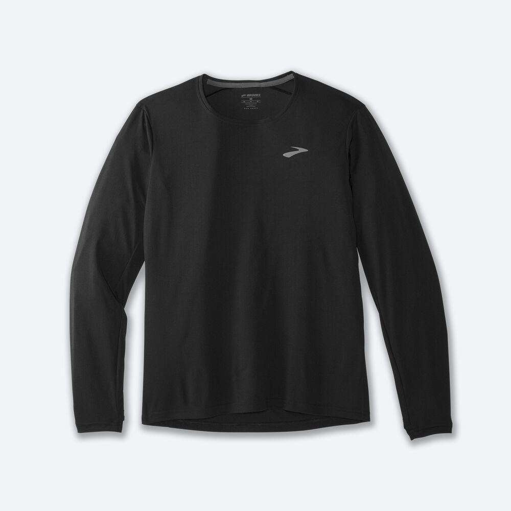 Brooks Atmosphere Long Sleeve T-shirt Herr Svarta | HQN-753140