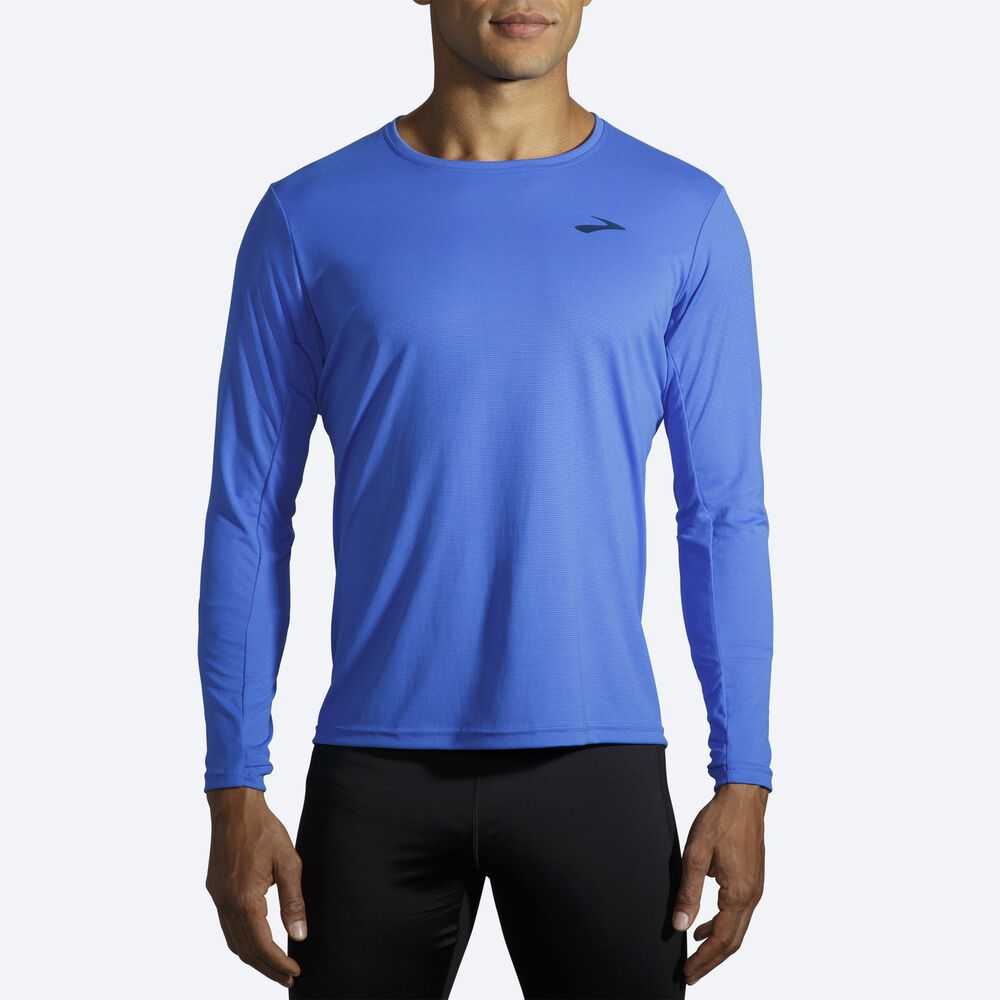 Brooks Atmosphere Long Sleeve T-shirt Herr Blå | UQS-716029