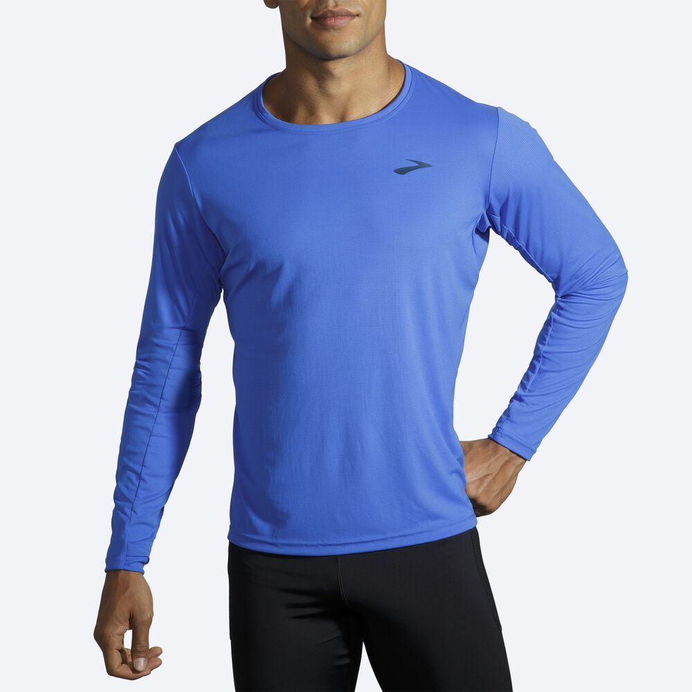 Brooks Atmosphere Long Sleeve T-shirt Herr Blå | UQS-716029