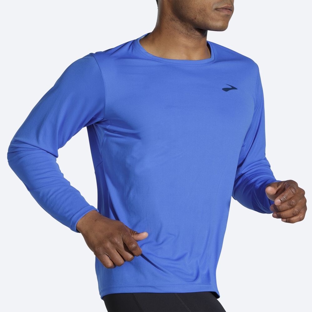 Brooks Atmosphere Long Sleeve T-shirt Herr Blå | UQS-716029