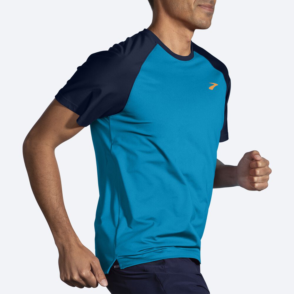 Brooks Atmosphere Short Sleeve 2.0 T-shirt Herr Blå/Marinblå | CDB-265971