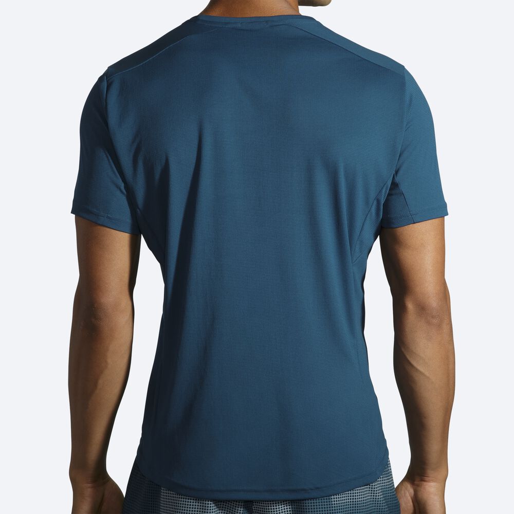 Brooks Atmosphere Short Sleeve T-shirt Herr Indigo | LFQ-407823