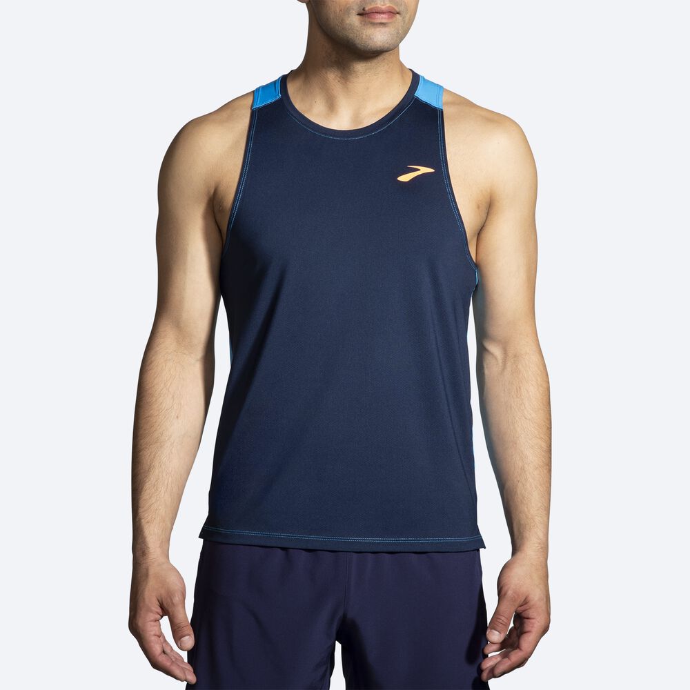 Brooks Atmosphere Singlet 2.0 Linnen Herr Marinblå | NKV-297418