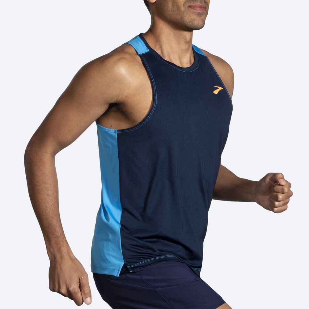 Brooks Atmosphere Singlet 2.0 Linnen Herr Marinblå | NKV-297418