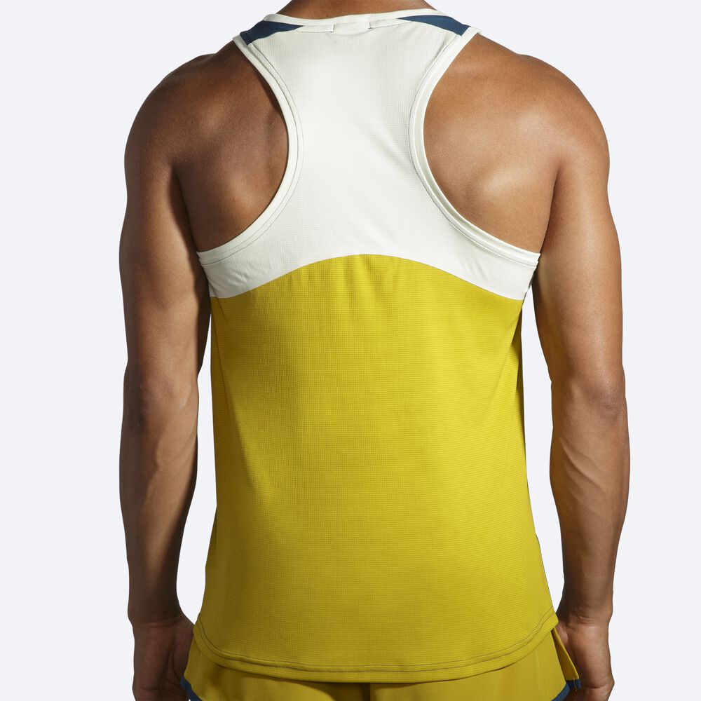 Brooks Atmosphere Singlet Linnen Herr Indigo/Orange | UFL-531497