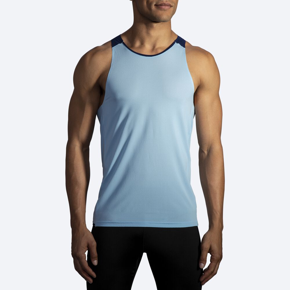 Brooks Atmosphere Singlet Linnen Herr Marinblå | OTS-523086