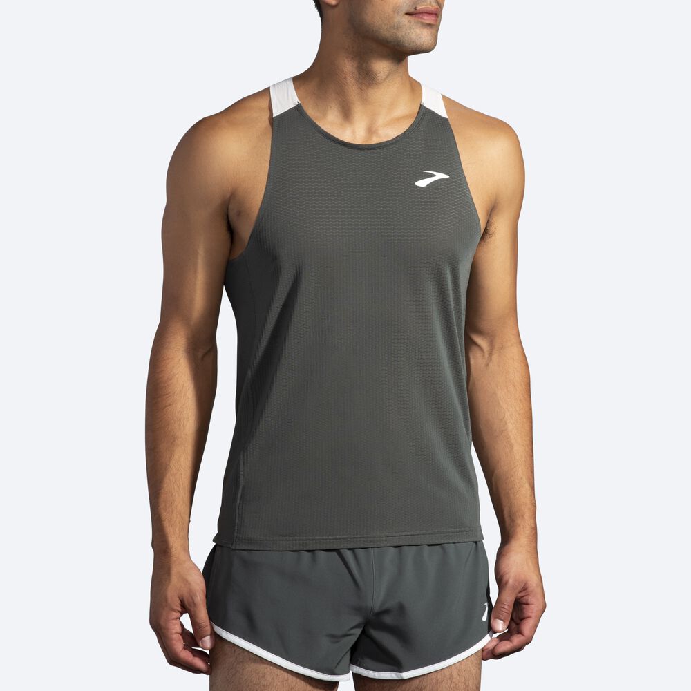 Brooks Atmosphere Singlet Linnen Herr MörkGrå/Grå | CDZ-078695