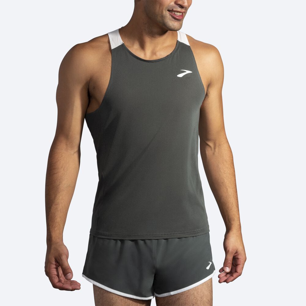 Brooks Atmosphere Singlet Linnen Herr MörkGrå/Grå | CDZ-078695