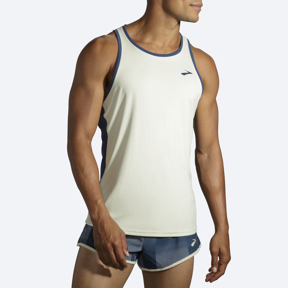 Brooks Atmosphere Singlet Linnen Herr Orange/Indigo | XZA-136805