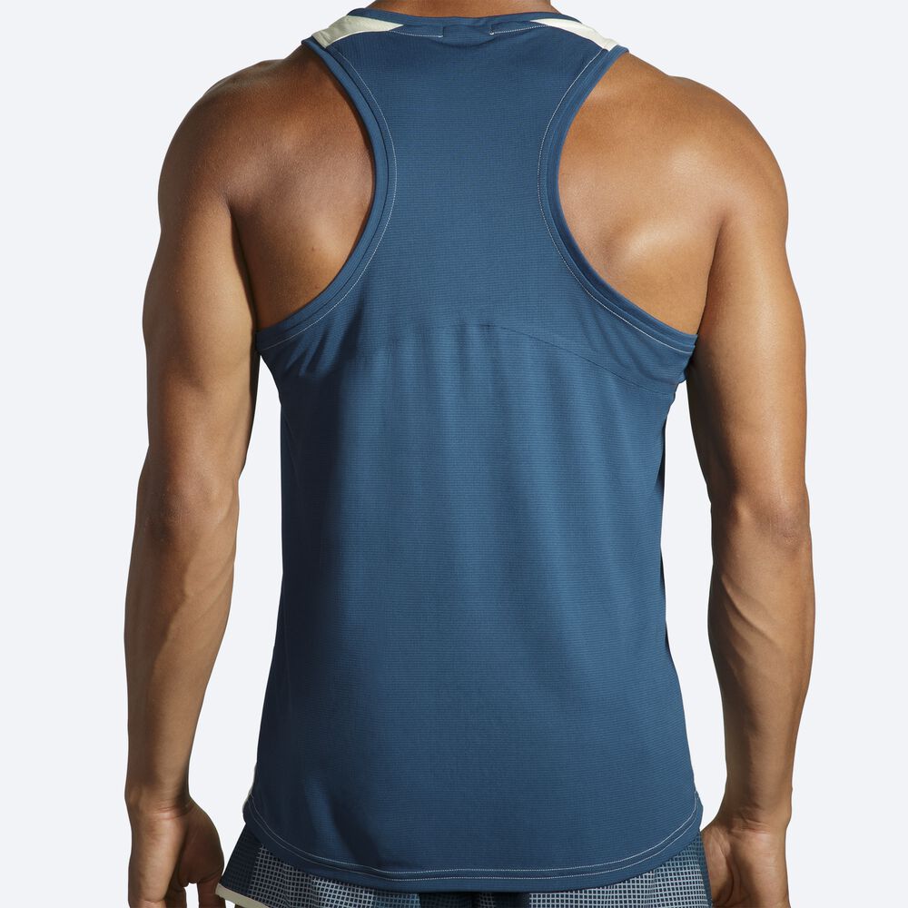 Brooks Atmosphere Singlet Linnen Herr Orange/Indigo | XZA-136805