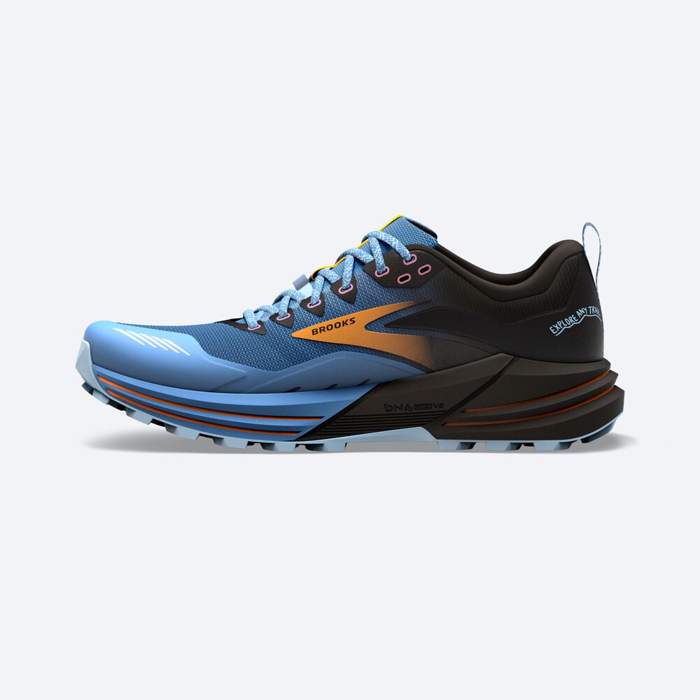 Brooks Cascadia 16 Trailskor Dam Blå/Svarta/Gula | PTC-958270