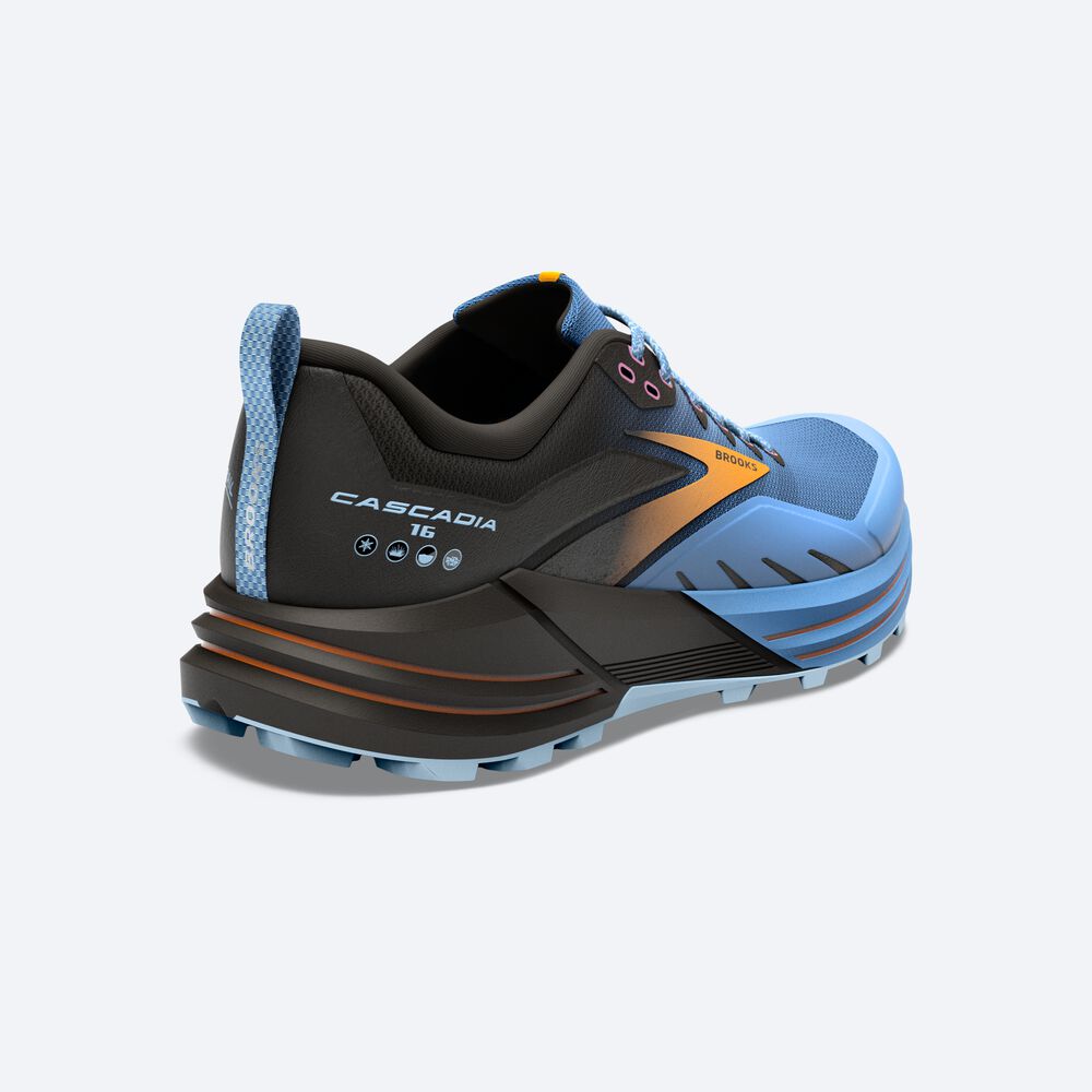 Brooks Cascadia 16 Trailskor Dam Blå/Svarta/Gula | PTC-958270