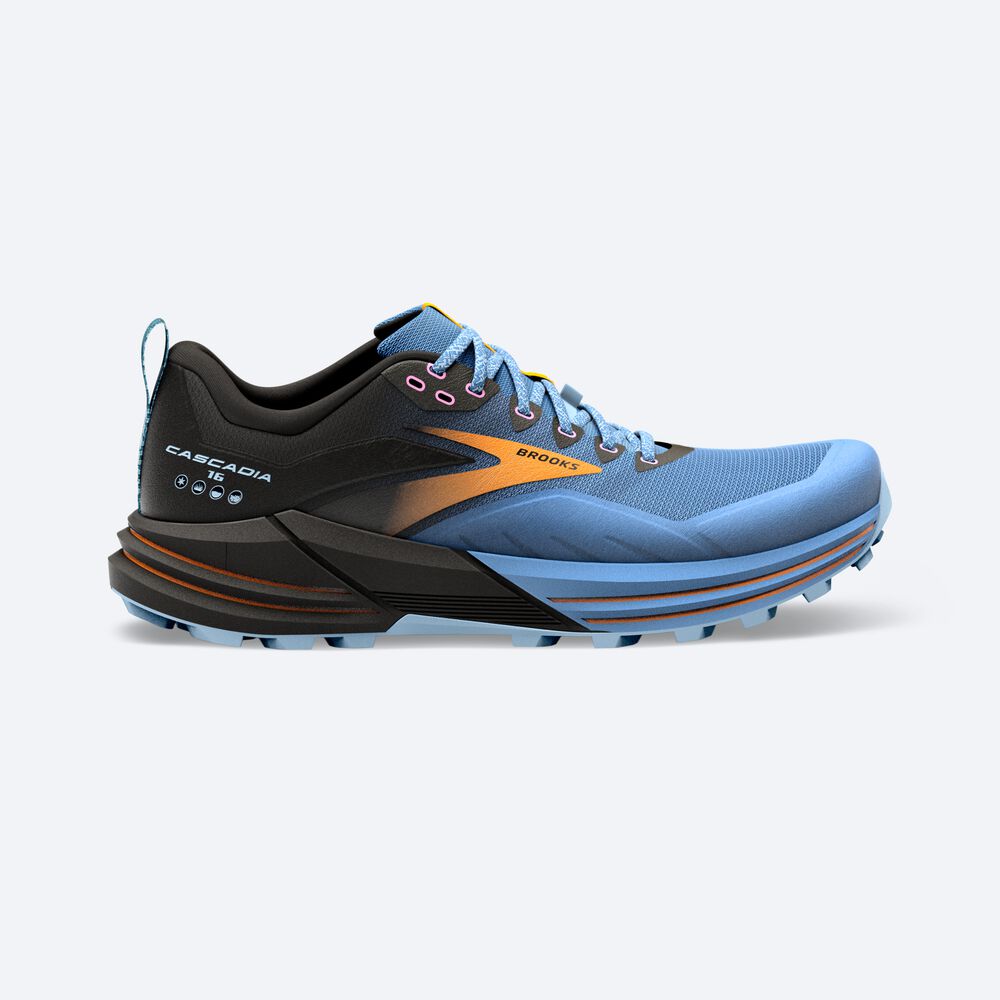 Brooks Cascadia 16 Trailskor Dam Blå/Svarta/Gula | PTC-958270