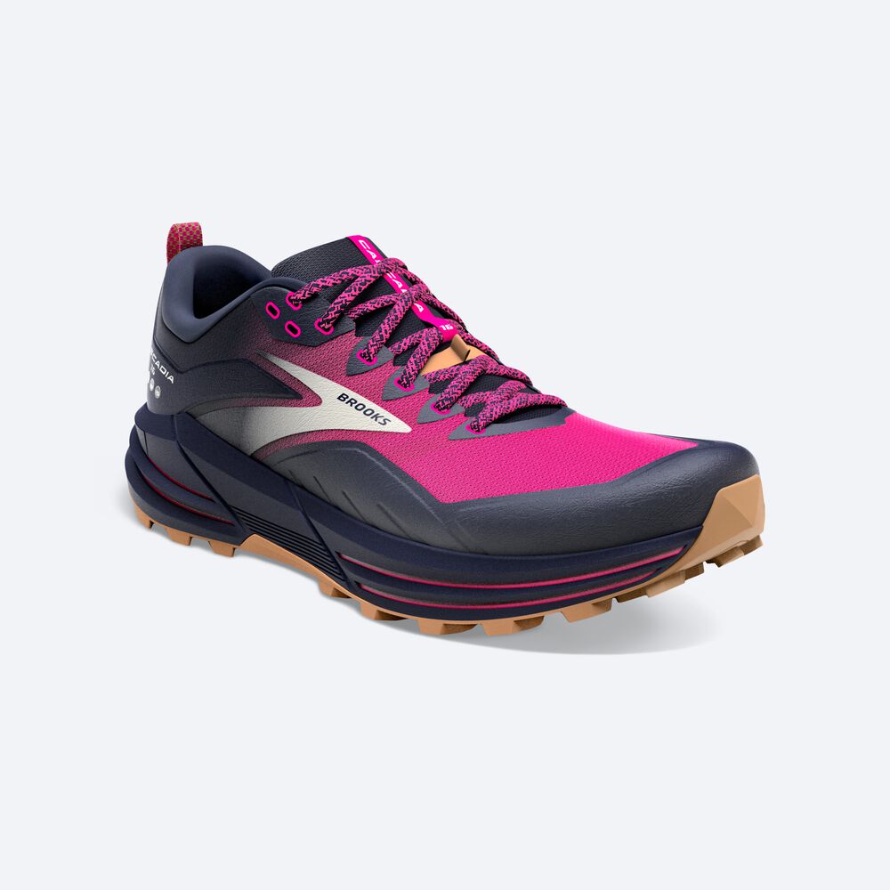 Brooks Cascadia 16 Trailskor Dam Marinblå/Rosa | POA-589473