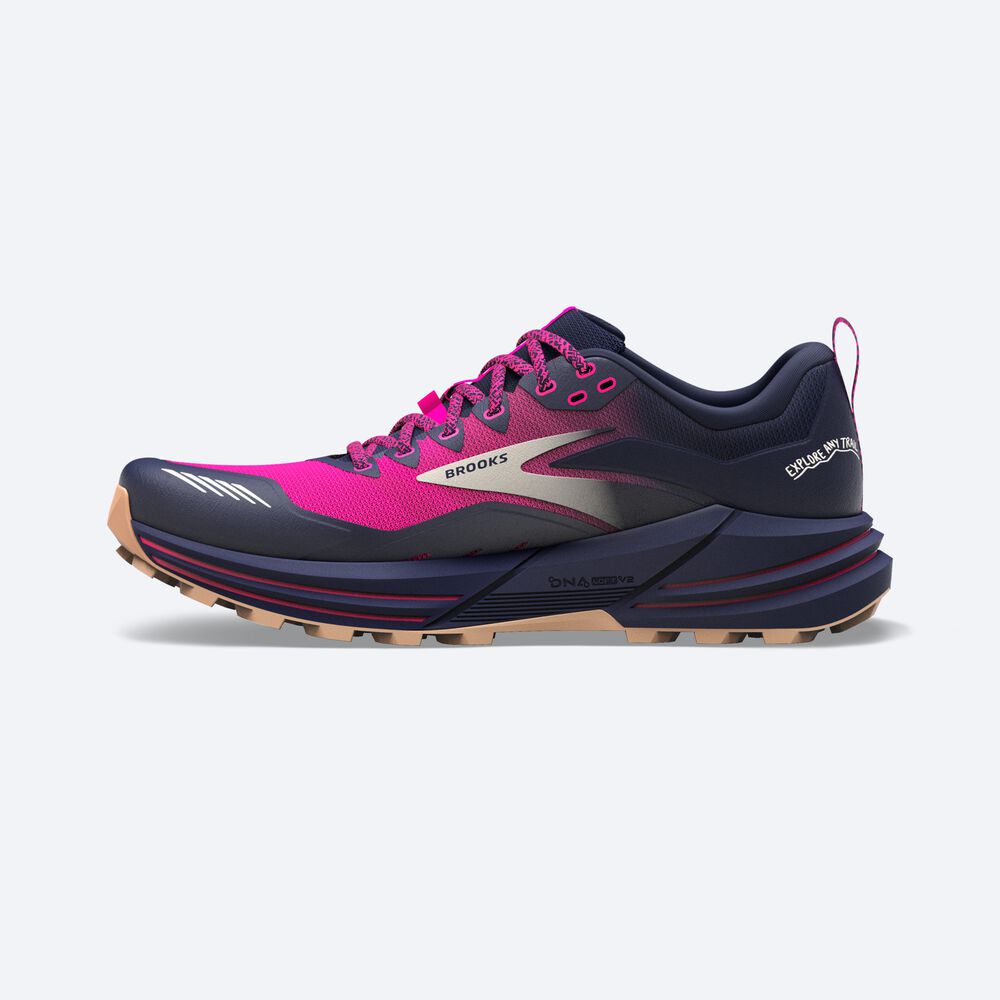 Brooks Cascadia 16 Trailskor Dam Marinblå/Rosa | POA-589473